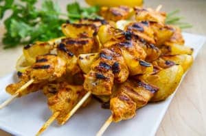Spicy Moroccan chicken skewers